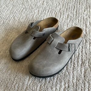Birkenstock Boston soft footbed oiled leather, color Iron, size 39